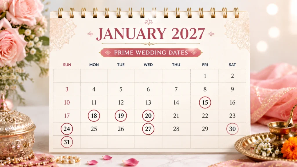 January auspicious Marriage dates in 2027
