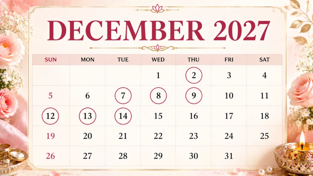 Shubh Vivah Muhurats December month of 2027